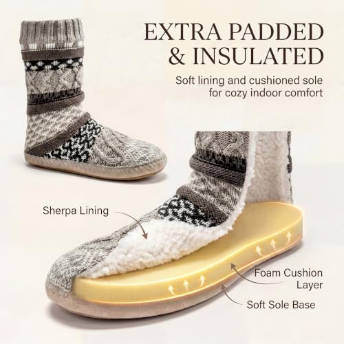 Image of cosyone1997 Slipper Socks for Women Warm Fuzzy Non Slip Soft Sole