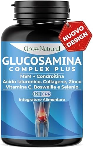Glucosamina Condroitina MSM alto Dosaggio - Integratore Articolazioni e Cartilagine con Vitamina C, Collagene, Acido Ialuronico, Boswellia, Zinco, Manganese e Selenio - Made in Italy Generico - integratore