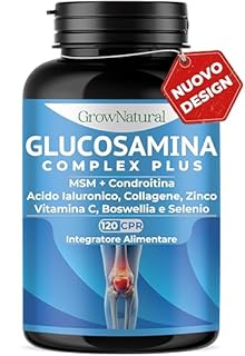 Glucosamina Condroitina MSM alto Dosaggio - Integratore Articolazioni e Cartilagine con Vitamina C, Collagene, Acido Ialuronico, Boswellia, Zinco, Manganese e Selenio - Made in Italy