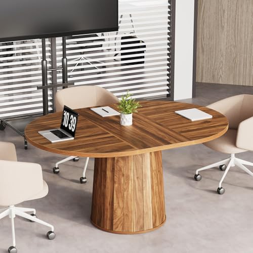 1Easylife Dining Table for 4-6, 55-Inch Modern Farmhouse Kitchen Table, Rustic Rectangle Wooden Kitchen & Dining Room Table