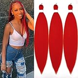 UPruyo Pre Stretched Braiding Hair Red 3 Packs 26 Inch Knotless Long Red Braiding Hair Extensions Professional No itch Synthetic Hair for Braids (3 Packs)