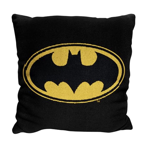 Northwest DC Double Sided Woven Jacquard Pillow 2-Pack, 14" x 14", Vengeance Batman
