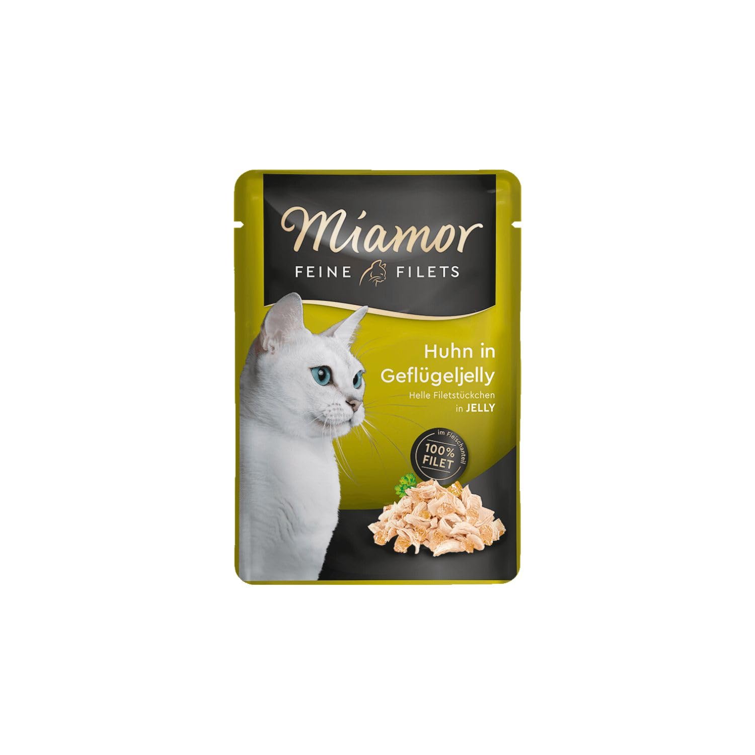 Miamor - Feine Filets in Jelly | Nassfutter für ausgewachsene Katzen mit Filetstückchen in Jelly. Fettarmes Ergänzungsfutter im Frischebeutel ohne künstliche Zusätze | 24x100g Huhn & Geflügel