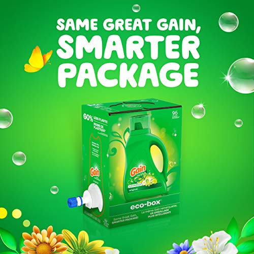 Gain Laundry Detergent Liquid Soap Eco-Box, Ultra Concentrated High Efficiency (He), Original Scent, 96 Loads #TOP7