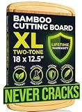 Greener Chef Luxury Bamboo Cutting Board (Extra Large) with Vertical Grain...