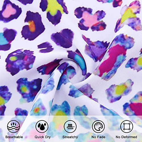 Girls Rash Guard Set Long Sleeve Two Pieces Swimsuit Leopard Pink Swimwear Sets 4 5 Yrs Old Big Girls Tankini For Summer Holid Vacation #TOP5