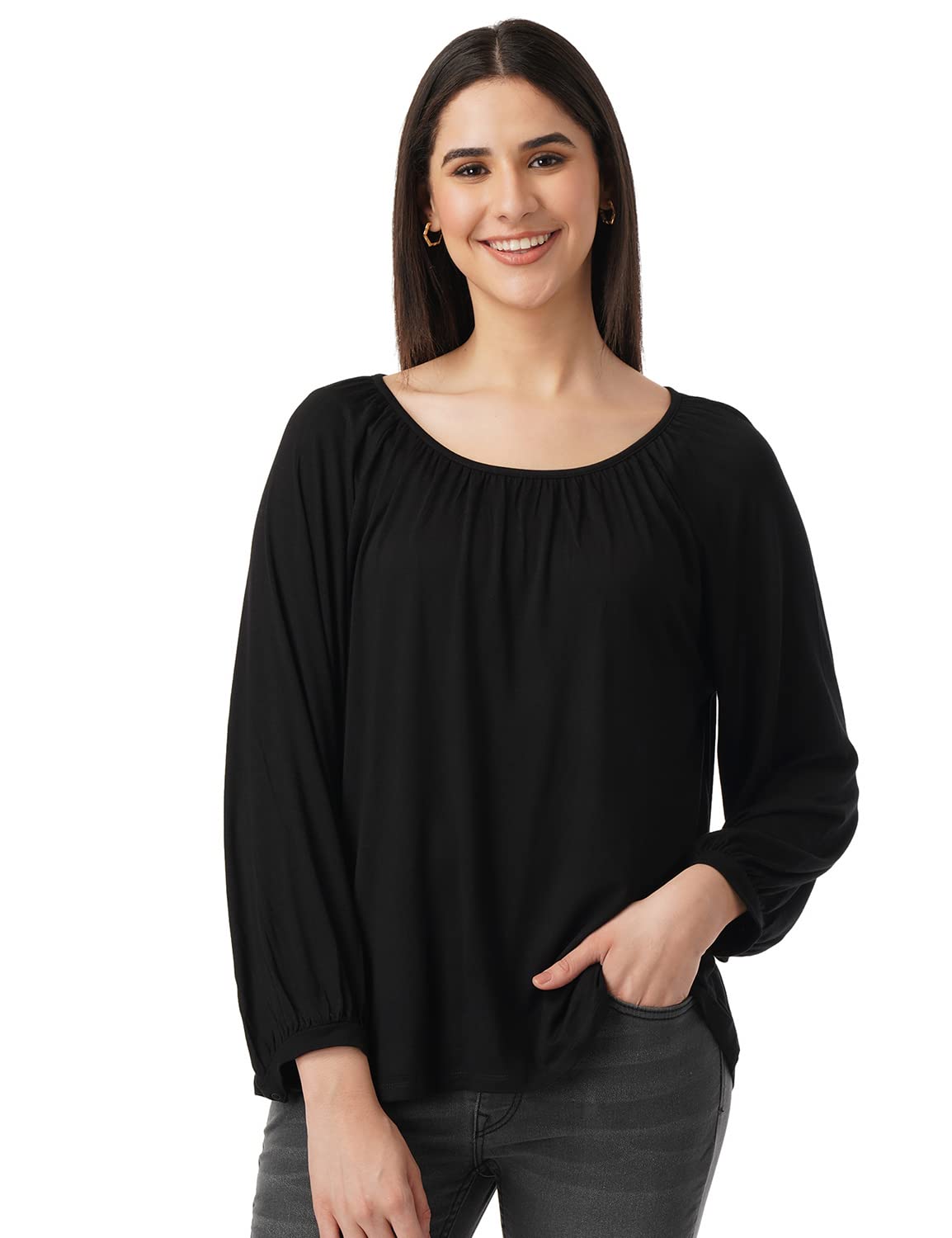 Women's Solid Regular Fit Blouse (FYLSS23WKT-007)