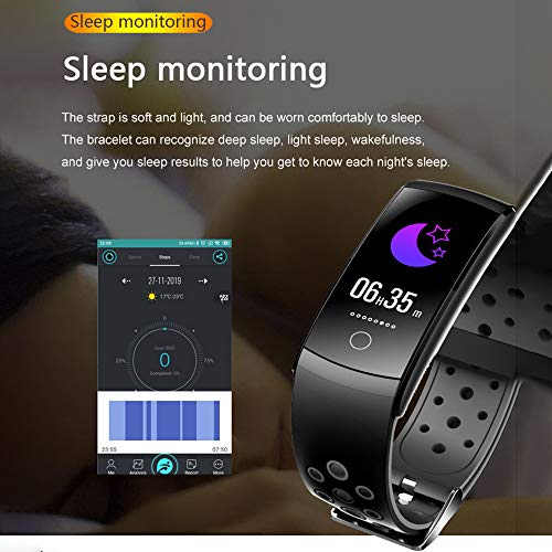 Ajcoflt Q8L Fitness Pulseira Inteligente Tela Colorida IP68 Impermeável Monitoramento Dinâmico da Fr