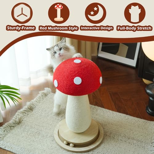 Rascador para gatos forma de seta natural con base estable 21 in miniatura 3