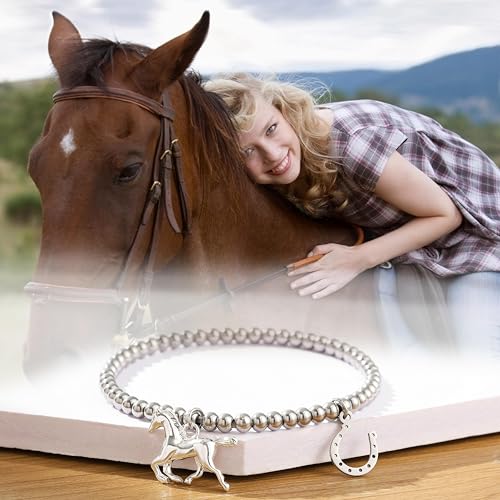 RZKING Horse Gifts for Women, Horseshoe & Horse Bracelet Horse Stuff Cool Gifts for Horse Lovers, Christmas Birthday Gifts for Women2