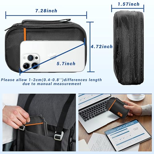 Image of Electronics Organizer,Travel Cord Organizer Pouch, Portable Cable Organizer Bags, Waterproof Electronic Accessories Storage Case for Cables, Cords, Charger, Phone (Single Layer-Small-Black)
