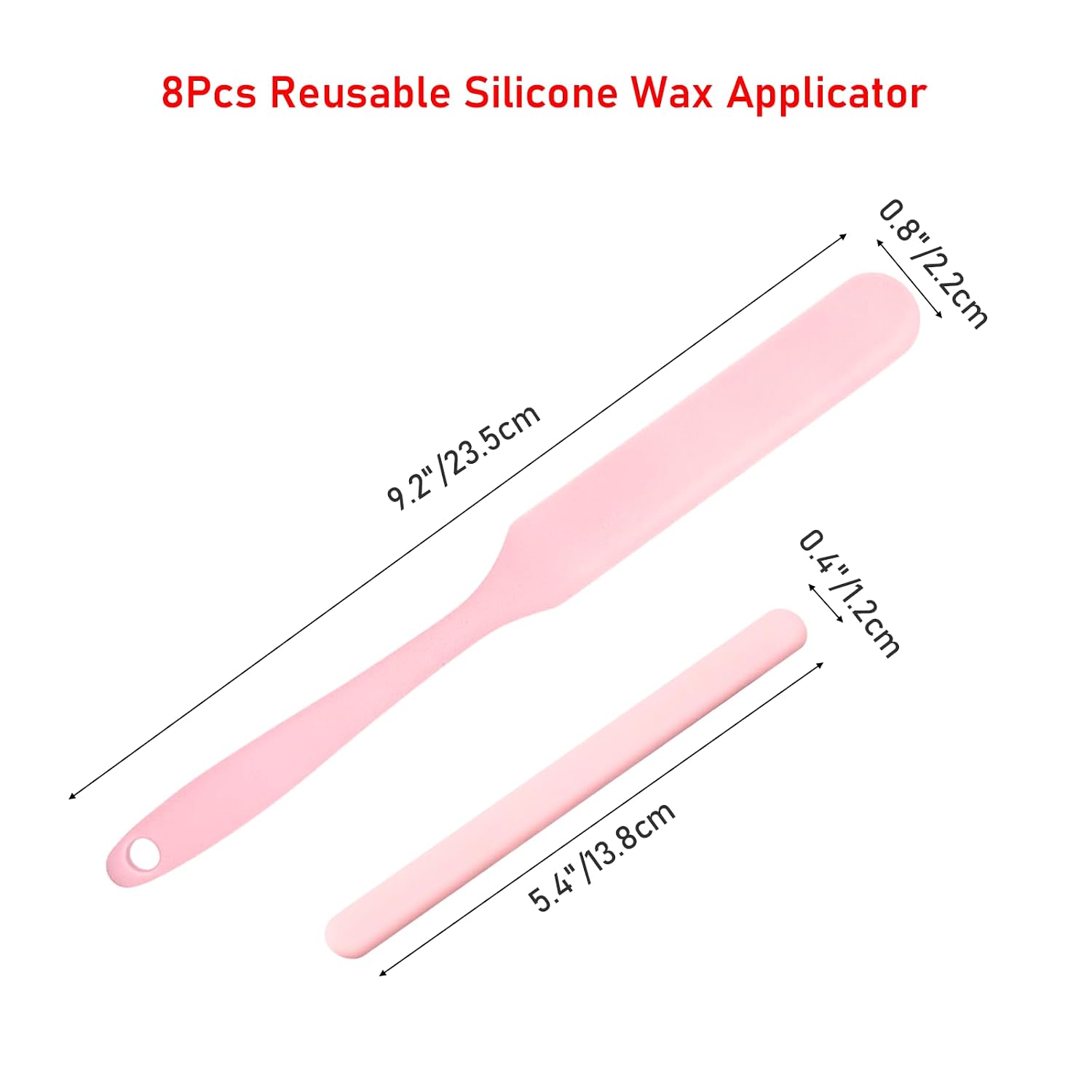 8Pcs Reusable Silicone Wax Applicator Non- Non-Stick Hair Removal Tool for Face, Body, Brows, Spatula Hard Wax Scraper Easy-Clean At-Home or Salon Use
