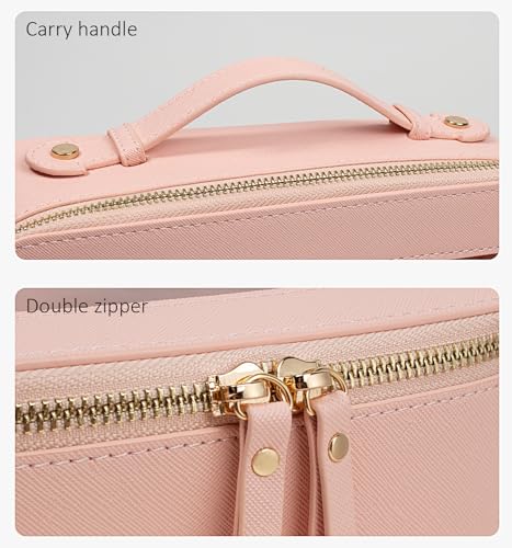 Image of Clear Makeup Bags - TSA Approved Toiletry Bags with Zipper, Makeup Organizer for Carry-on Travel Essentials, Cosmetic Bags for Women & Men (Large Pink)