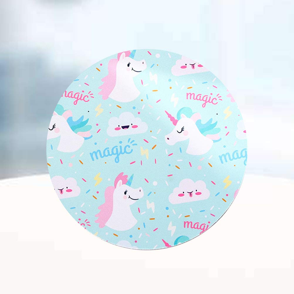 Tappetino per mouse rotondo, tappetino per mouse da gioco, base in gomma antiscivolo con bordo cucito, 20 x 20 cm, per computer portatile (adorabile arcobaleno
