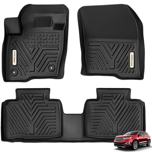 YITAMOTOR Floor Mats Compatible with 2015-2024 Ford Edge Custom Fit Black TPE Floor Liners 1st & 2nd Row All-Weather Protection