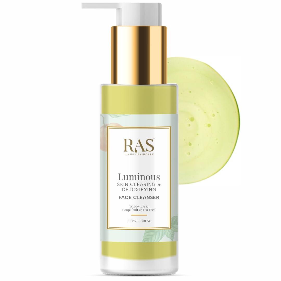 RAS Luxury Oils Luminous Skin Clearing Face Cleanser | Face wash With Willow Bark, Grapefruit & Tea Tree | Detoxify Skin From Impurities| for oily acne-prone skin, 100ml-image-46