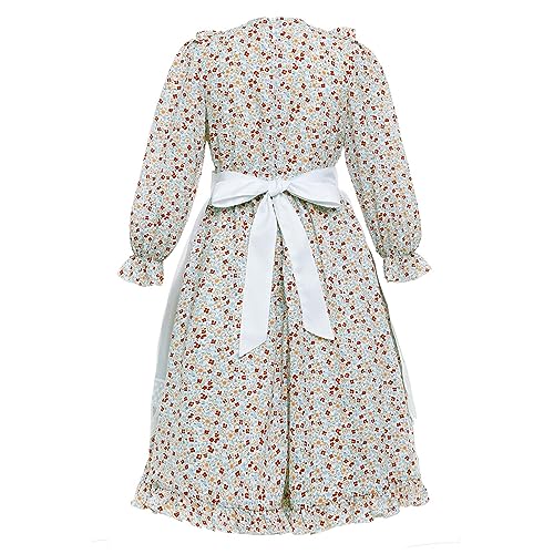 Disfraz completo niña floral estilo pionera colonial miniatura 3
