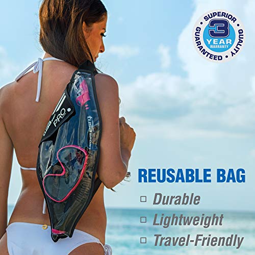 Tusa Sport Adult Visio Tri-Ex Mask And Dry Snorkel Combo, Black/Metallic Blue, Uc-3125Pqb-Mb #TOP6