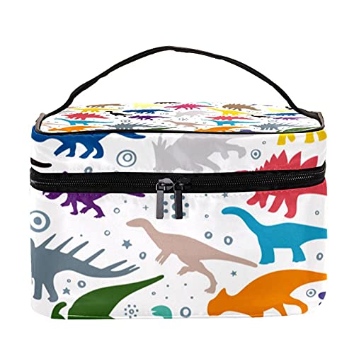 Trousse de maquillage dinosaures colorés pour ranger pinceaux et cosmétiques sans les abîmer