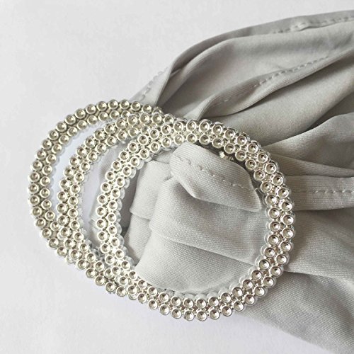 Ieventstar Spandex Chair Cover Stretch Band With Buckle Slider Sashes Bow Wedding Banquet Decoration 10Pcs (Silver) #TOP1