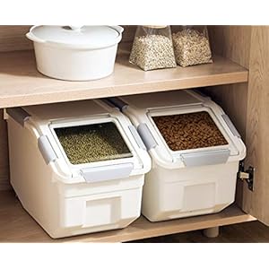   2-Pack-Dog-Food-Storage-Container-with-ScoopLarge-Airtight-Pet-Dog-Food-BinContainer-for-Dog-Treats-RiceDog-Cat-Dry-Food-BinBaking-SuppliesFlourRiceKitchen-Pantry-Cereal10-LB