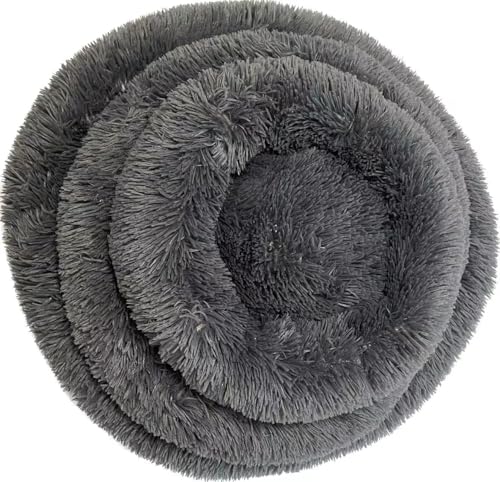 Fhodigogo Rundes Plüsch-Donut-Bett für Hunde und Katzen, klein, rutschfest, warm und gemütlich, für 5 kg Haustiere