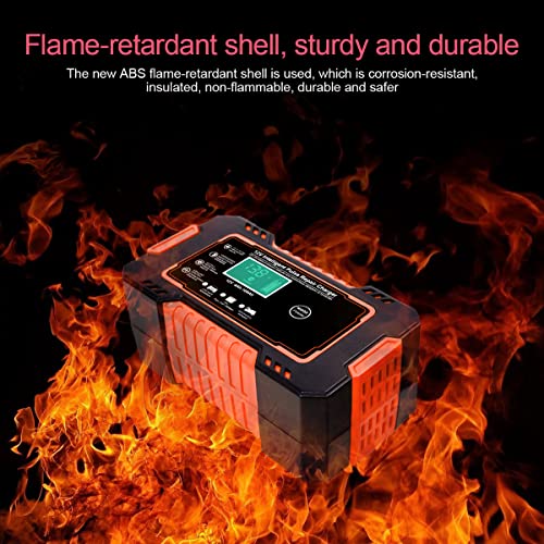 Image of Car Battery Charger, 12V-6A Automatic Battery Charger /Maintainer Smart Fully Trickle Charger for Cars, Motorcycles, SUVs, Engineering Vehicles, AGM /Gel Lead Acid Battery