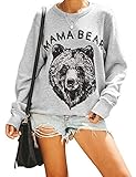 Design: Damen Langarmpullover, Brief gedrucktes Shirt, abgerundeter Ausschnitt, süße Pullover, lockeres Shirt Rundhals T-Shirt Frauen, niedlicher Druck vorne Tops Dropped Schulterfreies Sweatshirt, einfach, schick und entzückend für Damen Herbst Winter tägliche Abnutzung. Kommen Sie nie aus der Mode.