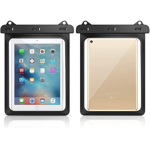 Waterproof Tablet Case Dry Bag Pouch with Lanyard for iPad Air 5 10.9" 2022, iPad Pro 11 2021-2018, iPad 9/8/7th Gen 10.2, Samsung Galaxy Tab A8 10.5,Tab A7 S6 Lite 10.4, Pritom 10.1 up to 11" (Black) Cover