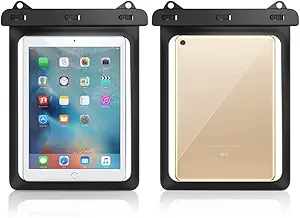 10 in Tablet Water Resistant Waterproof Pouch Dry Bags Case for iPad (2025) 10.9 iPad Air 11 iPad Pro 11 iPad 9.7 Samsung Galaxy Tab S10 S9 S8 S7 11 S6 10.5 Tab A8 10.5 A7 10.4 (Black)