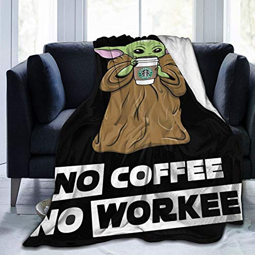 Star Baby Yo-da Flannel Anti-Pilling 3D Print Blanket Lightweight Throw Blanket Super Soft Cozy Microfiber Blanket for Sofa Couch Bed 50 X40