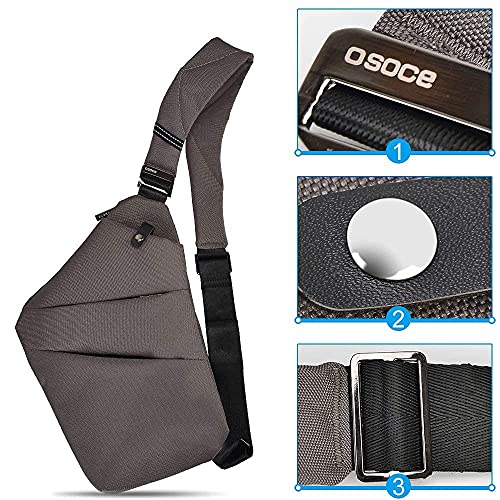 Mochila de ombro OSOCE antifurto à prova d 'água com alça transversal no peito, mochila esportiva d