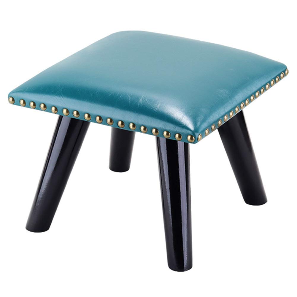 Reposapiés de madera maciza MU acabado premium taburete bajo decorativo para salón