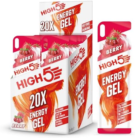 HIGH5 Energy Gels, Running Gel for Fast & Sustained Energy, Berry, 20 x 40g