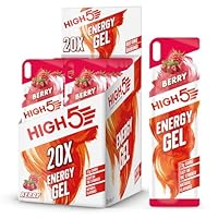 HIGH5 Energy Gels - Quick Release Sports Gels to Power Muscles for Peak Performance - Natural Fruit Juice & Caffeine-Free - On The Go Energy Boost for Running, Cycling and Endurance (Berry, 20 x 40g)