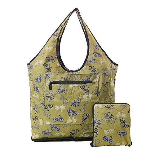 Vintage bike bicycle foldable weekend bag - slips over suitcase handle - 6 month guarantee (Green)