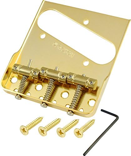 Bridge - Gotoh, Vintage Tele, Cut-Down Sides, In-Tune Saddles, Color: Gold