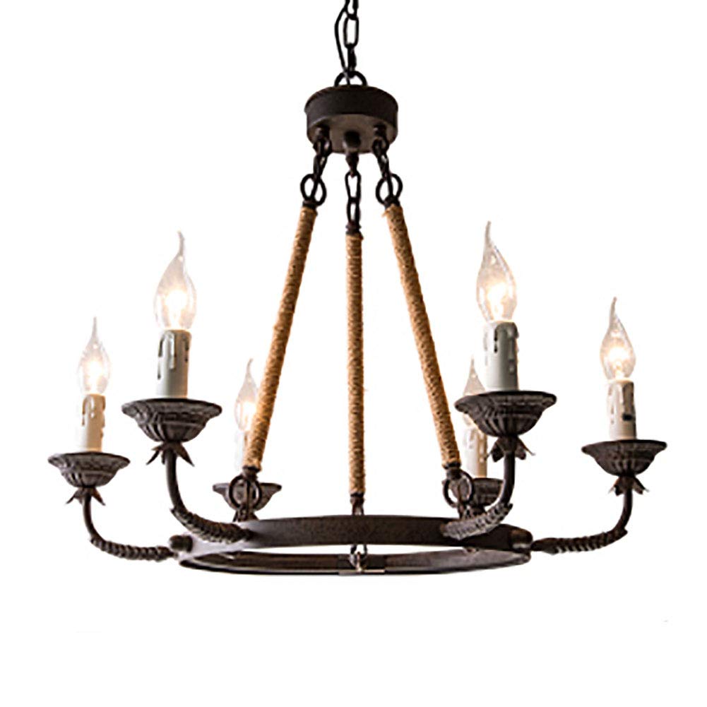 Retro Industriestil Kerze Während Lighting,E14 Amerikaner Land Eisenkunst Kronleuchter Beleuchtung,Hängendes Licht,Schlafzimmer Abendessen Wohnzimmer Abendessen Café-Retro zu tun alte rost farbe 6 kop