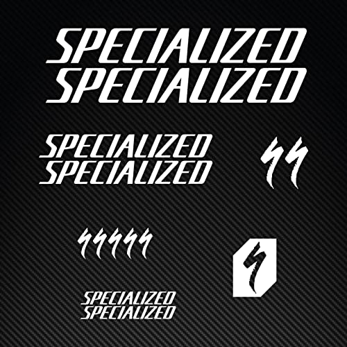  Kit adesivi SPECIALIZED Bianco scritte loghi MTB Mountainbike  decals sticker VARI COLORI DISPONIBILI Decalcomanie bici
