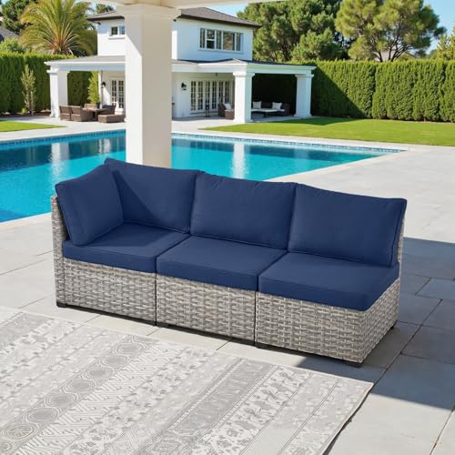 Modular Outdoor Couch Wicker Patio Sofa - High Backrest Wicker