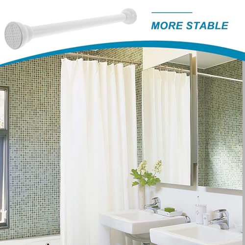 Tringle à rideaux plastique blanc extensible et barre de douche télescopique ajustable