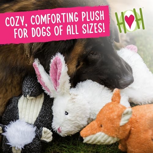 HuggleHounds Plush Dog Toy - Large Fuzzy Lamb with Squeaker