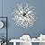 SUARIA Modern Crystal Firework During Light 16-Lights Dandelion Sputnik Chandelier Metal Chrome Finish Hanging Light for Dining Room Living Room Bedroom-Loth 9 Head 50cm
