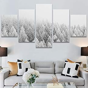 SIGNWIN 5 Panel Canvas Wall Art Expressive Landscape...