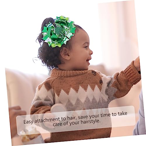 Pince à cheveux Saint-Patrick verte : set de 6 barrettes légères à clip métallique stable - 2