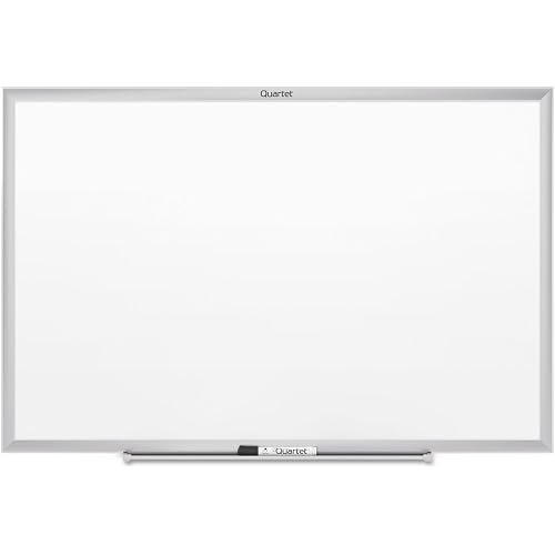 Quartet Dry Erase White Board 96"W x 48"H Magnetic Whiteboard, Nano-Clean, Silver Aluminum Frame (SM538)