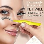 Majestic Bombay Fine Point Tweezers for Women and Men – Splinter Ticks, Facial, Brow and Ingrown Hair Removal–Sharp, Needle Nose, Surgical Tweezers Precision Pluckers best tweezers for chin hair - Image 2