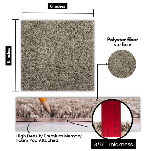 Smart Squares Easy Street Premium Plush Carpet Tiles, Made in USA – 8x8 Peel and Stick Floor Tiles with Attached Padding – Seamless DIY Carpet Squares (0.44 Sq Ft, Sample, 909 Lava)
