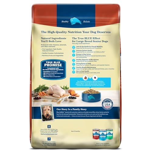 Blue Buffalo Life Protection Formula Large Breed Senior Dry Dog Food, Promotes Joint Health and Immunity, Made with Natural Ingredients, Chicken & Brown Rice Recipe, 30-lb. Bag