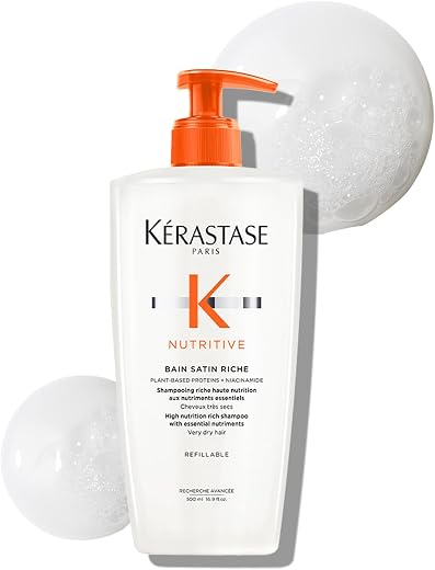 Kérastase Nutritive Riche Nourishing Refillable Shampoo| For Dry/Very Dry Hair | Vegan | Infused With Plant Based Protein...